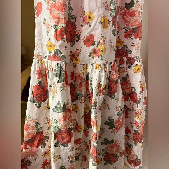 House of CB ELIA ITALIAN ROSE PRINT COTTON MIDI SUNDRESS NWOT XS plus cup! - Picture 11 of 12